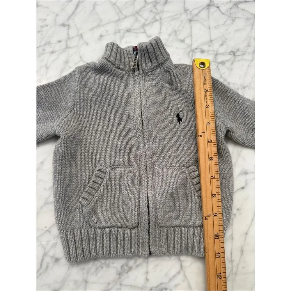RALPH LAUREN Sz 12M Cardigan Sweater Full Zip Jacket Toddler Cotton